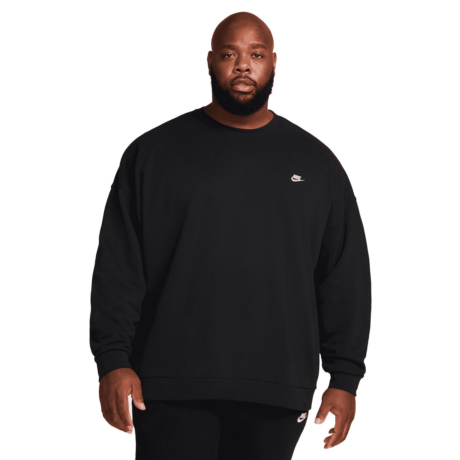 NIKE AS M NK CLUB FT OVERSIZED CREW 黒 NIKE AS M NK CLUB FT OVERSIZED CREW BLACK/BLACK/WHITE