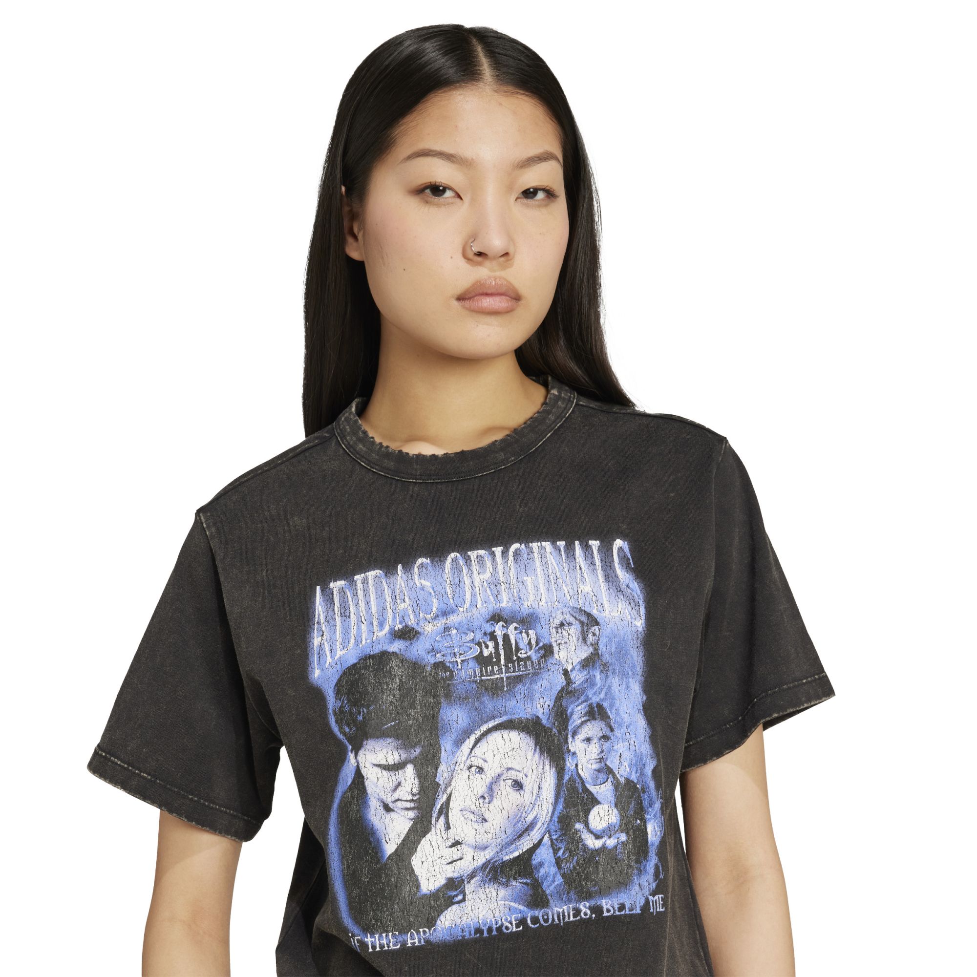 売れ筋商品|||アディダスオリジナルス Tシャツ レディース トップス BUFFY TEE  - Print T-shirt - black adidas Originals BUFFY TEE - Print T-shirt - black - Zalando
