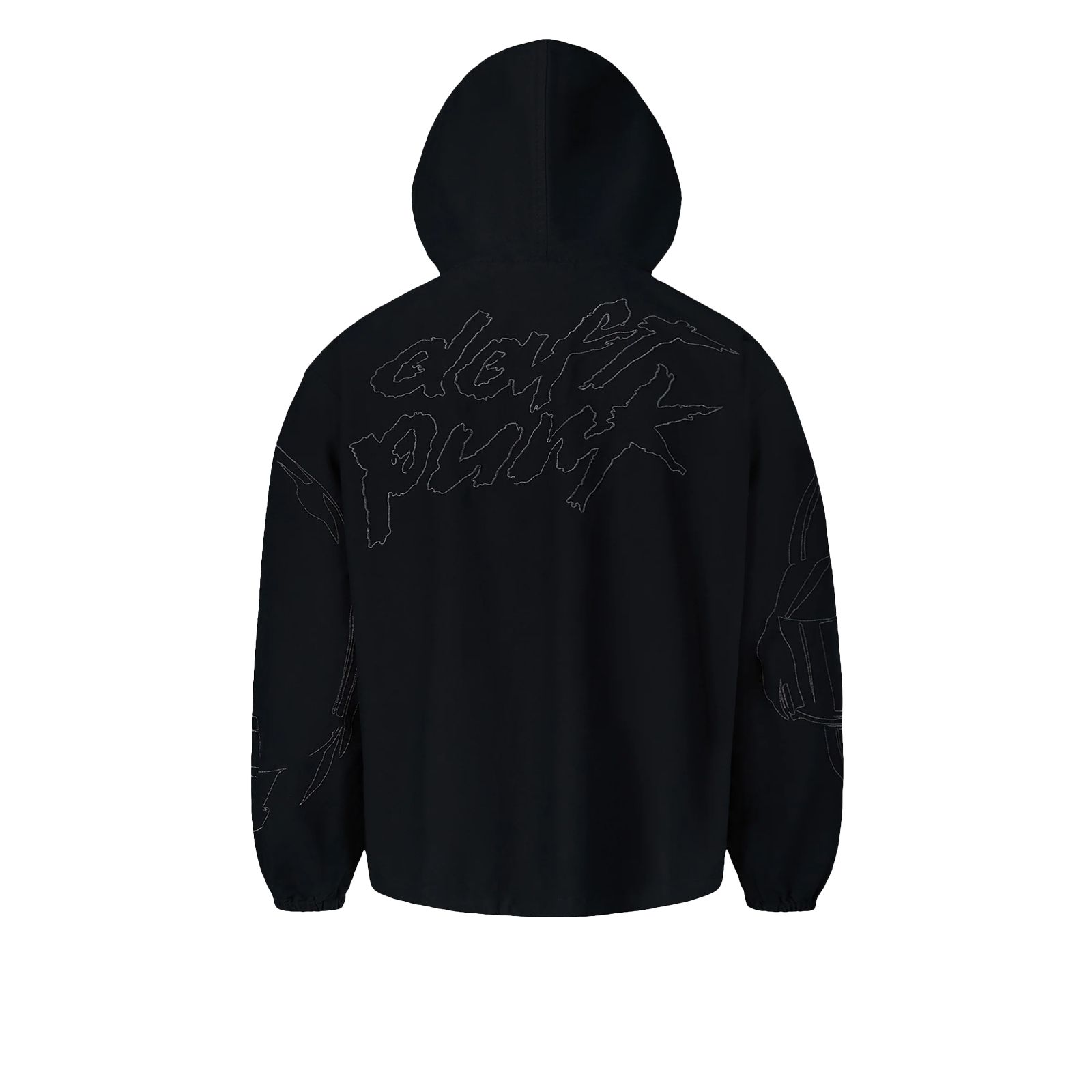 PLEASURES BLACK DIGITAL ZIP PONCHO HOODIE 