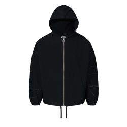 PLEASURES BLACK DIGITAL ZIP PONCHO HOODIE 