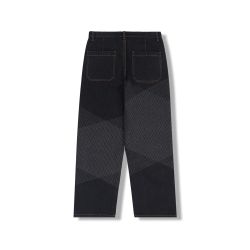 PLEASURES GRID EMBROIDERED BAGGY JEANS