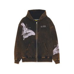 IUTER BUTTERFLY MARBLE ZIP HOODIE