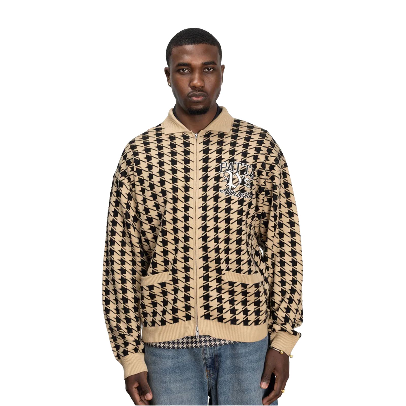 Patta Houndstooth Cardigan (Irish Cream)