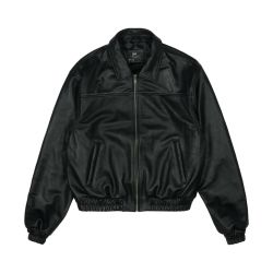 Patta Leather Bomber Jacket (Black)