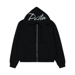Patta Embro Classic Zip Up Hooded Sweater (Black)