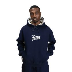 Patta Chenille Logo Hooded Sweater (Black Iris)