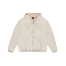 Patta Loopback Logo Zip Hooded Sweater (Irish Cream)