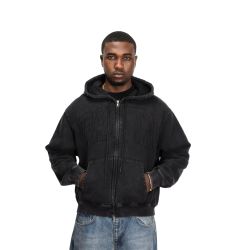 Patta Loopback Logo Zip Hooded Sweater (Moonless Night)
