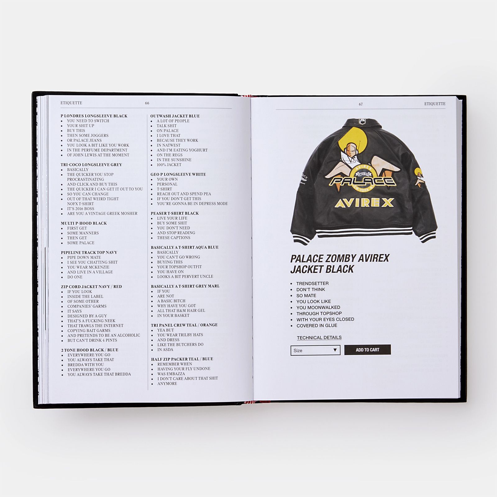 PALACE PRODUCT DESCRIPTIONS